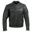 Event Leather Men's Black Sporty Scooter Crossover Motorcycle Riding Leather Jacket EL1408