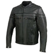 Event Leather Men's Black Sporty Scooter Crossover Motorcycle Riding Leather Jacket EL1408