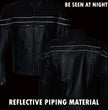 Event Leather Men's Black Sporty Scooter Crossover Motorcycle Riding Leather Jacket EL1408