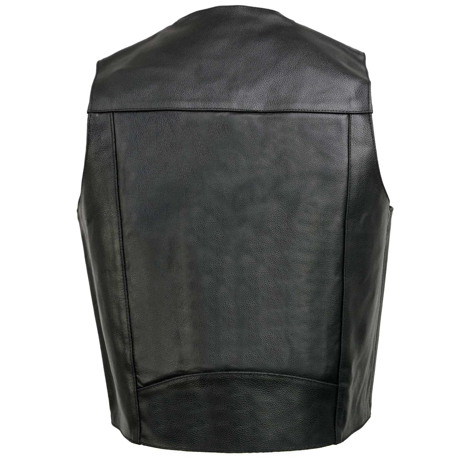 Event Leather EL5310 Men's Classic Black Leather Vest with Snap