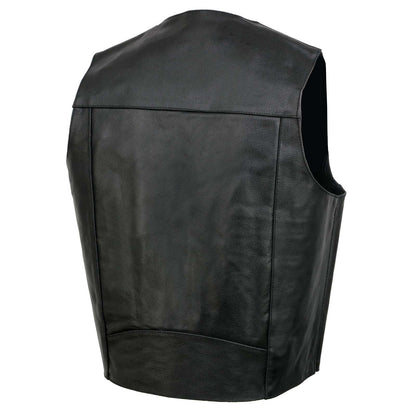 Event Leather EL5310 Black Motorcycle Leather Vest for Men - Riding Club Adult Motorcycle Vests