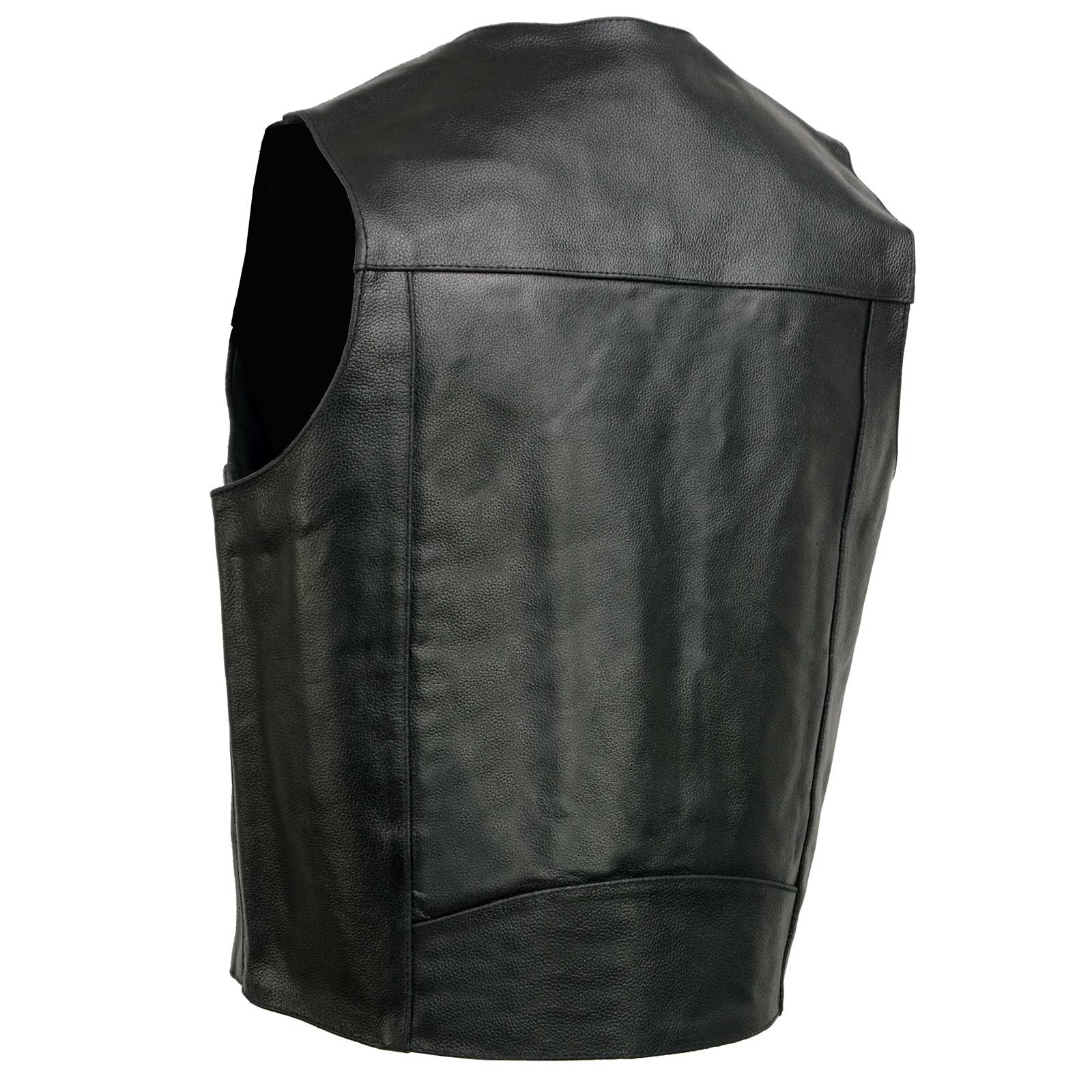 Event Leather EL5310 Men's Classic Black Leather Vest with Snap