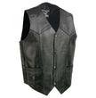 Event Leather EL5310 Black Motorcycle Leather Vest for Men - Riding Club Adult Motorcycle Vests