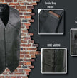 Event Leather EL5315 Black Motorcycle Leather Vest for Men w/ Side Lace- Riding Club Adult Motorcycle Vests