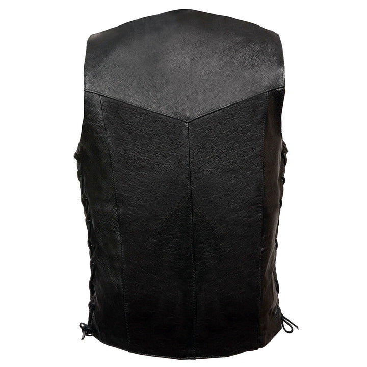 Event Leather EL5315TALL Black Motorcycle Leather Vest for Men&