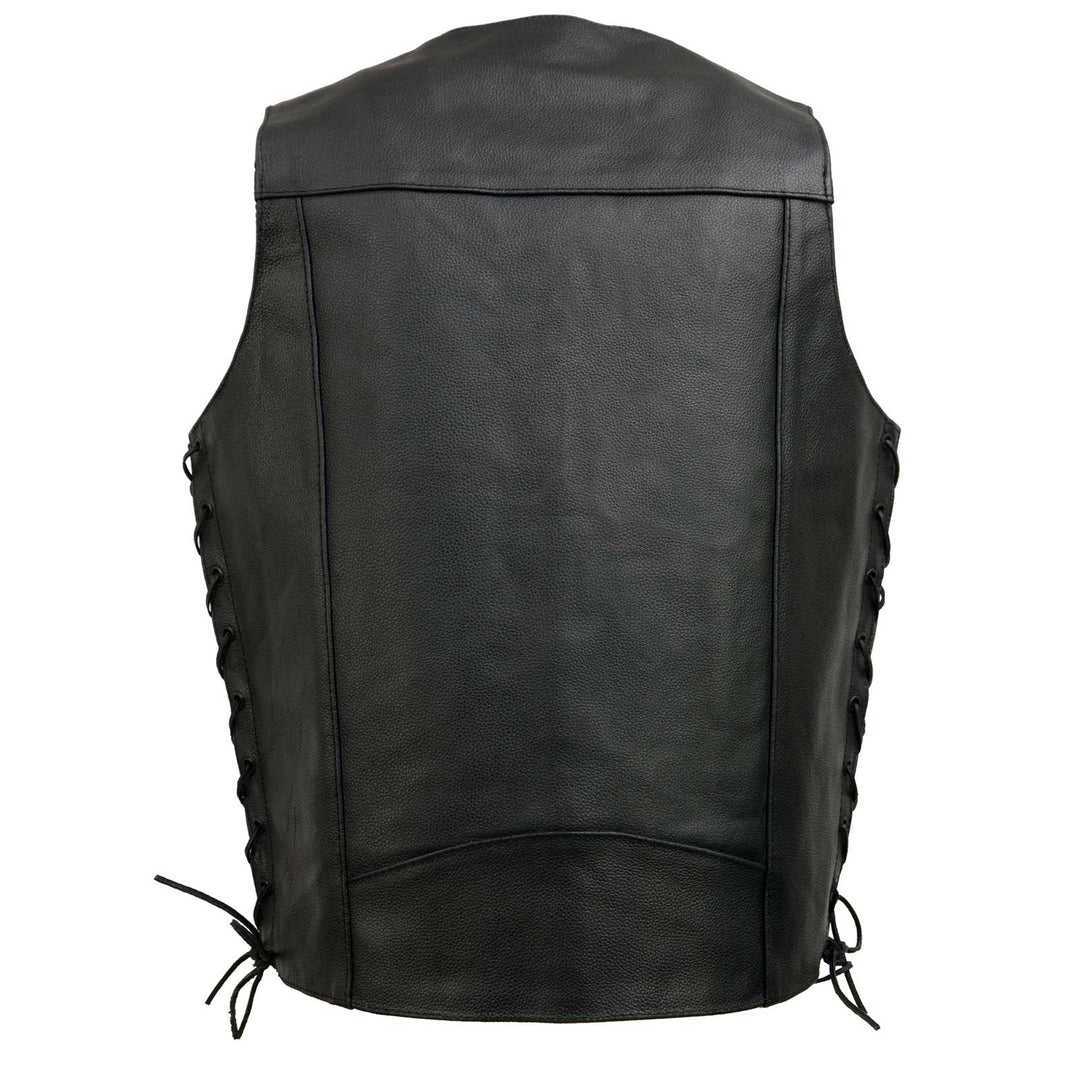 Event Leather EL5315TALL Black Motorcycle Leather Vest for Men&