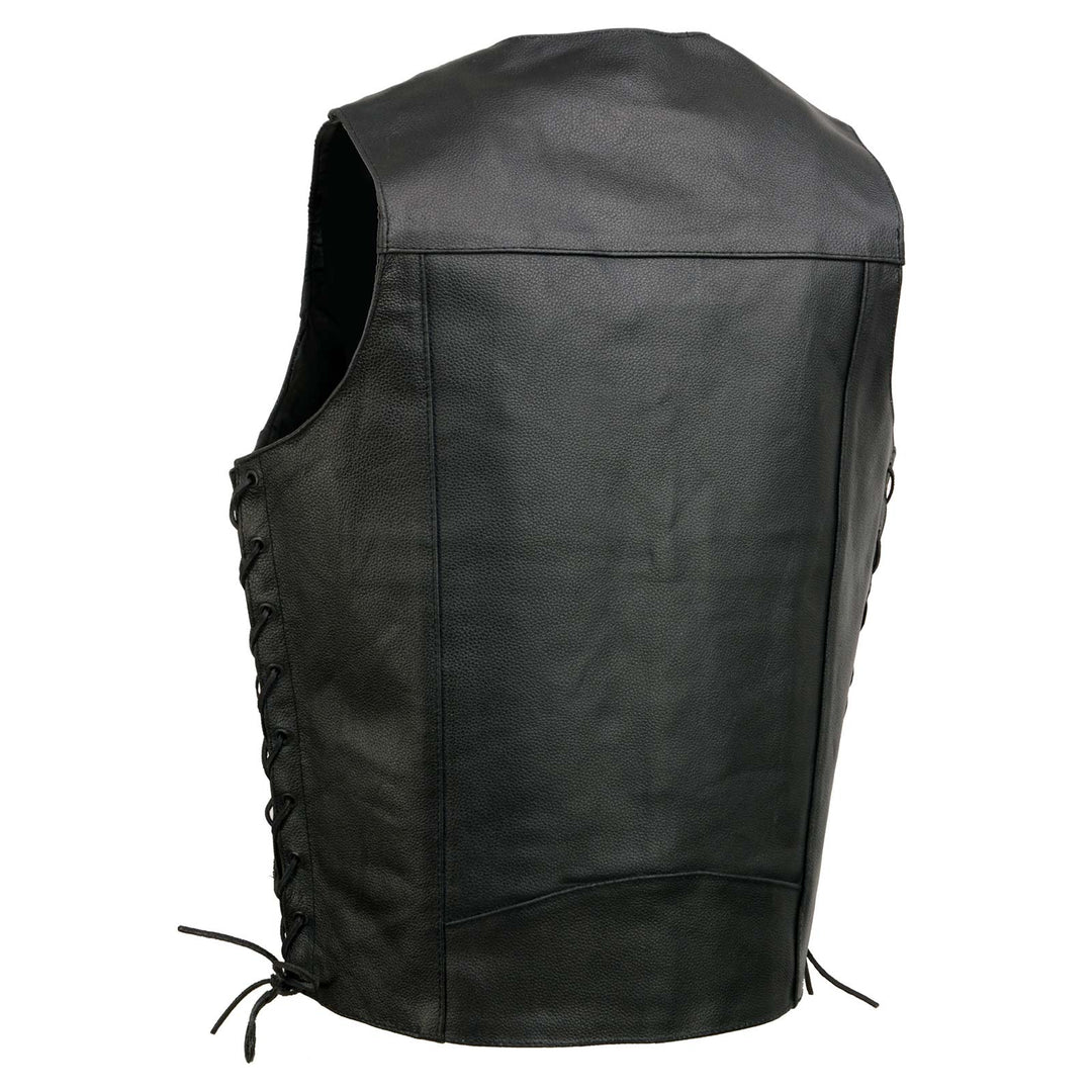 Event Leather EL5315TALL Black Motorcycle Leather Vest for Men&