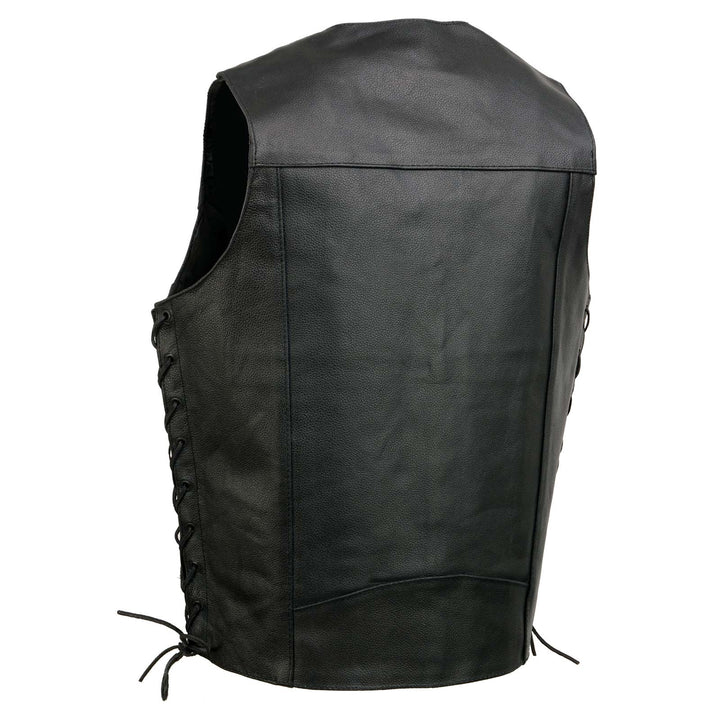 Event Leather EL5315TALL Black Motorcycle Leather Vest for Men&