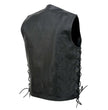 Event Leather EL5360 Black Motorcycle Leather Vest with Denim Style Pockets -Riding Club Adult Vests