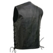 Event Leather EL5360 Black Motorcycle Leather Vest with Denim Style Pockets -Riding Club Adult Vests
