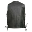 Event Leather EL5391 Black Motorcycle Leather Vest for Men w/ 10 Pockets- Riding Club Adult Motorcycle Vests