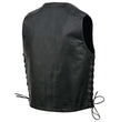 Event Leather EL5391 Black Motorcycle Leather Vest for Men w/ 10 Pockets- Riding Club Adult Motorcycle Vests