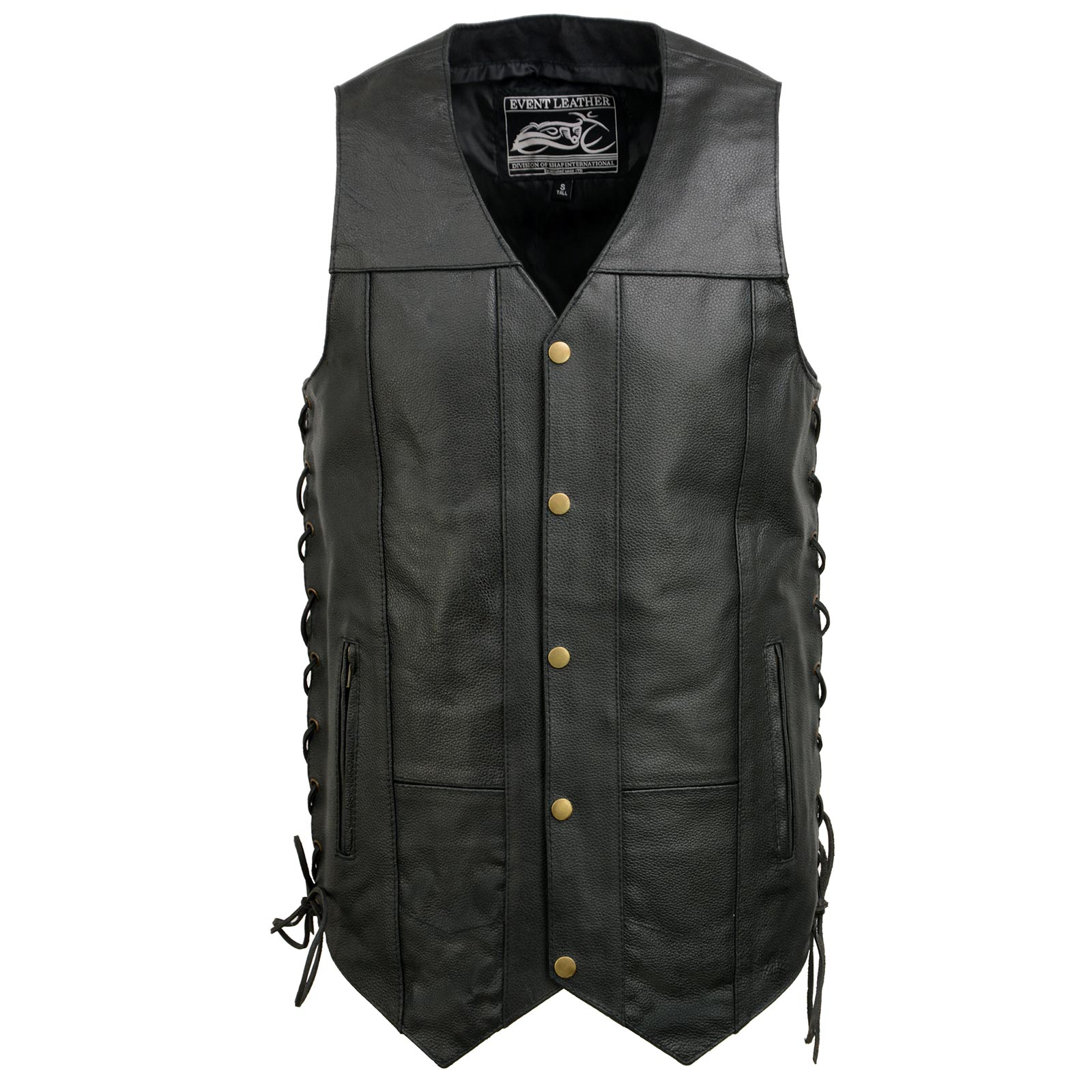 Event Leather EL5391 Men's Tall Sizes Black Leather 10 Pocket Side
