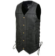 Event Leather EL5391TALL Black Motorcycle Leather Vest for Men Tall Sizes w/ 10 Pockets- Riding Club Adult Motorcycle Vests