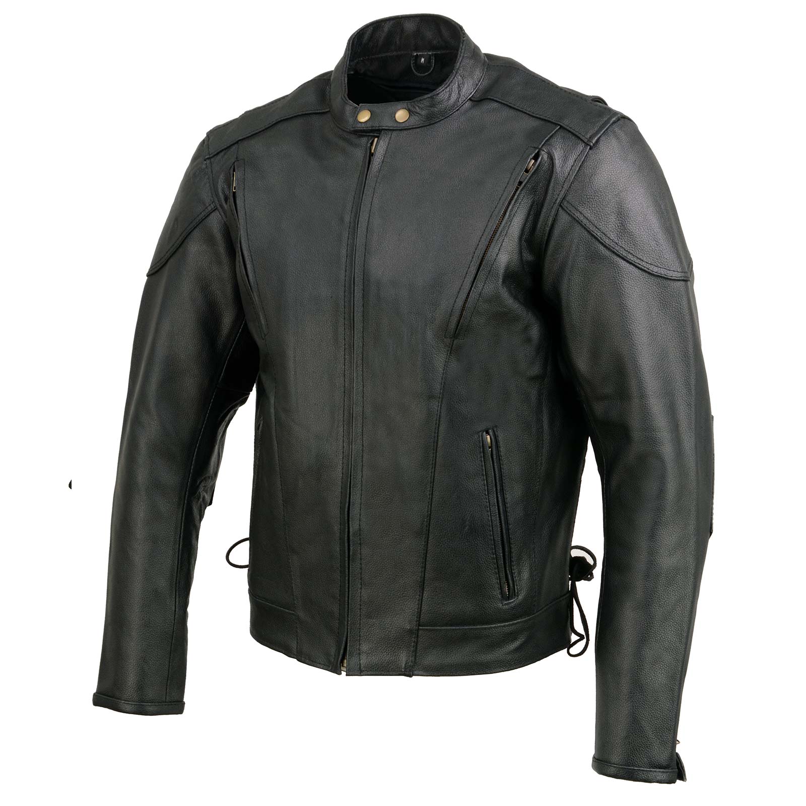 Event Leather EL5410 Men's Black Side Lace Scooter Jacket with