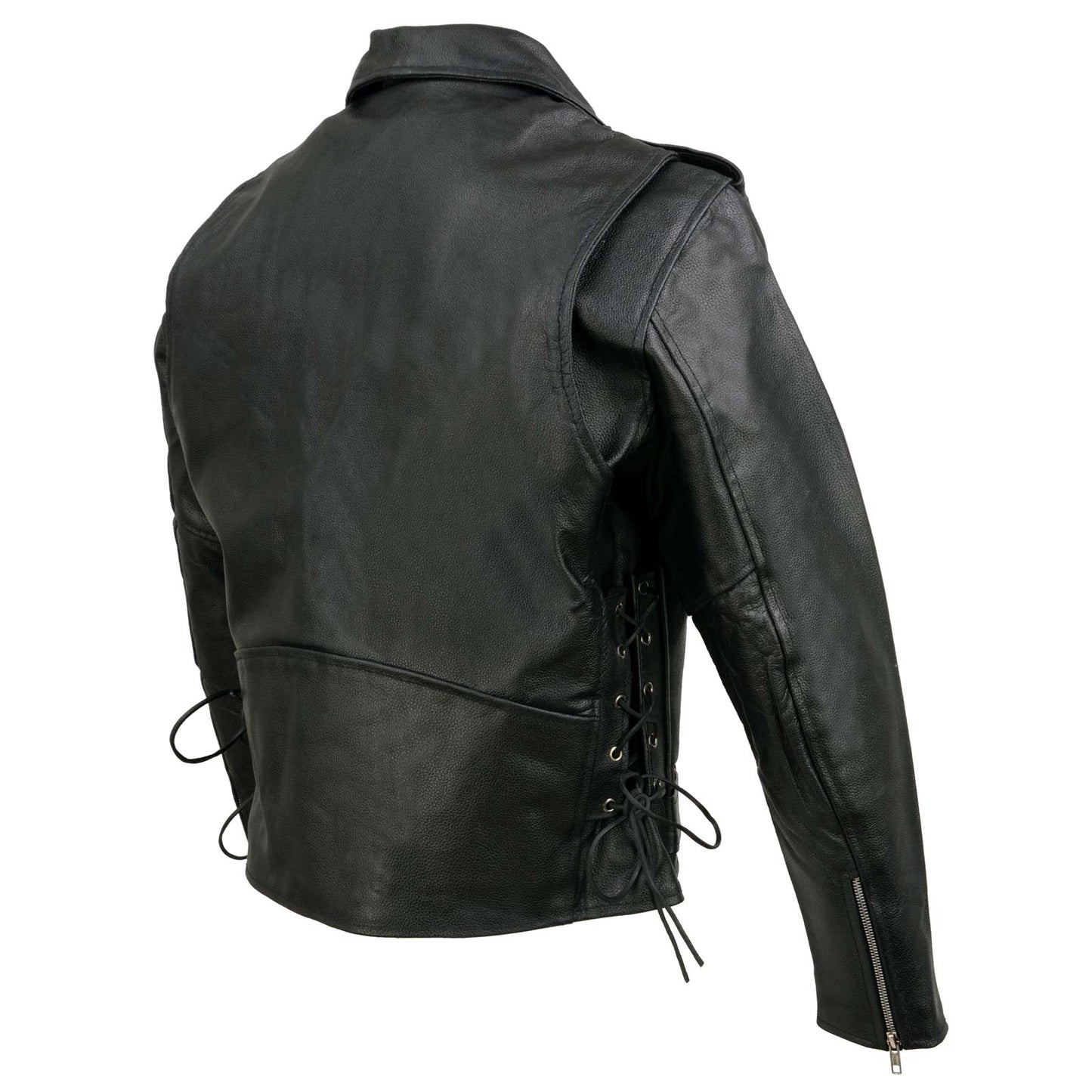 Event Leather EL5411 Men's Black Classic Side Lace Motorcycle Leather Jacket – Motorcycle Riding Jackets – Motorcycle Riding Jackets