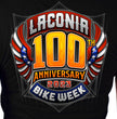 Hot Leathers ELL1081 Women's Black Laconia Bike Week 2023 100th Anniversary T-Shirt