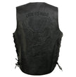 Event Leather's ELM3900 Men's 100% Genuine Motorcycle Leather Vest | Biker Vests with Embossed Eagle | Live To Ride