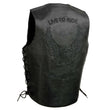 Event Leather's ELM3900 Men's 100% Genuine Motorcycle Leather Vest | Biker Vests with Embossed Eagle | Live To Ride
