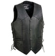 Event Leather's ELM3900 Men's 100% Genuine Motorcycle Leather Vest | Biker Vests with Embossed Eagle | Live To Ride