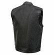 Event Leather ELM3910 Men's Black Motorcycle Leather Riders Club Style Vest w/ Dual Closure