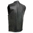 Event Leather ELM3910 Men's Black Motorcycle Leather Riders Club Style Vest w/ Dual Closure