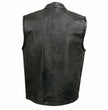 Event Leather ELM3910 Men's Black Motorcycle Leather Riders Club Style Vest w/ Dual Closure
