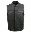 Event Leather ELM3910 Men's Black Motorcycle Leather Riders Club Style Vest w/ Dual Closure