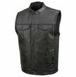 Event Leather ELM3910 Men's Black Motorcycle Leather Riders Club Style Vest w/ Dual Closure