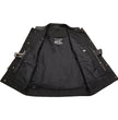 Event Leather ELM3910 Men's Black Motorcycle Leather Riders Club Style Vest w/ Dual Closure