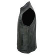 Event Leather ELM3910 Men's Black Motorcycle Leather Riders Club Style Vest w/ Dual Closure