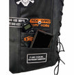 Event Leather ELM3920 Men's Black Leather Pre-Patched Bikers Vest w/ 6 Pockets - 23 Patches and Side Laces