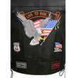 Event Leather ELM3930 Men’s Black Motorcycle Riders Leather Vest w/ 9 Patches and Adjustable Side Laces