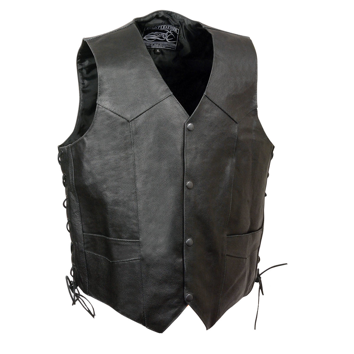 Event Leather's ELM3900 Men's 100% Genuine Motorcycle Leather Vest | Biker Vests with Embossed Indian Head