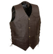 Event Leather ELM3900 Men's Motorcycle Riders Brown Leather Vest with Embossed Native American Head