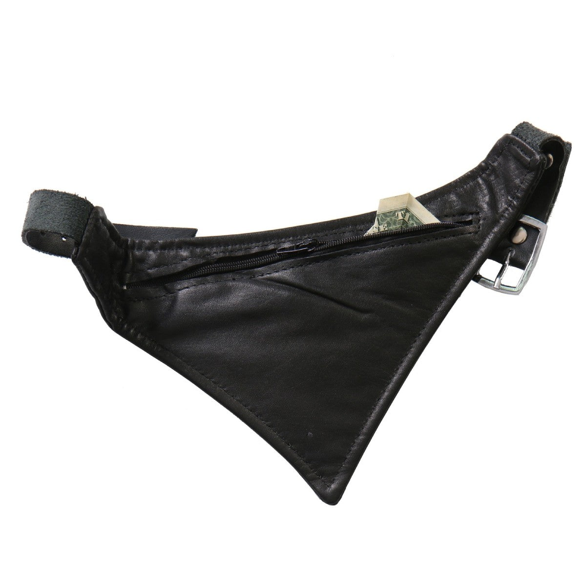 Hot Leathers FAA1001 Black Leather Boot Scarf