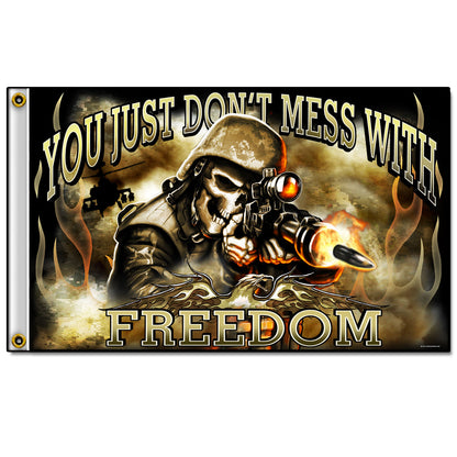 Hot Leathers FGA1046 Skull Soldier Flag 3 Foot x 5 Foot