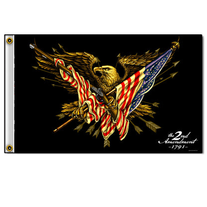 Hot Leathers FGA1058 2nd Amendment Eagle Flag 3 Foot x 5 Foot