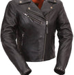 First Manufacturing FIL159NOCZ Women's Black Scarlett Motorcycle Leather Jacket