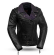 First Manufacturing FIL184CJS Women’s ‘The Iris’ Black Leather Motorcycle Jacket