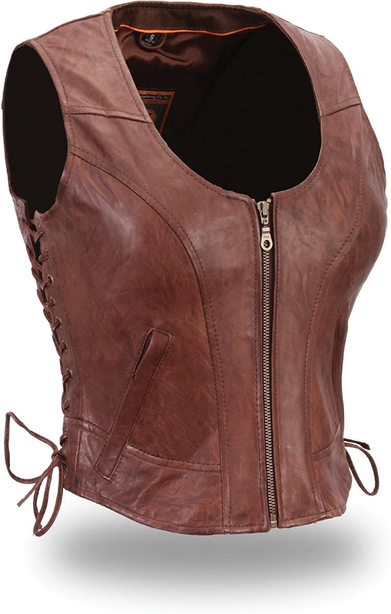 First Manufacturing FIL542SVT Women's Brown Clean Side-Laced Vest