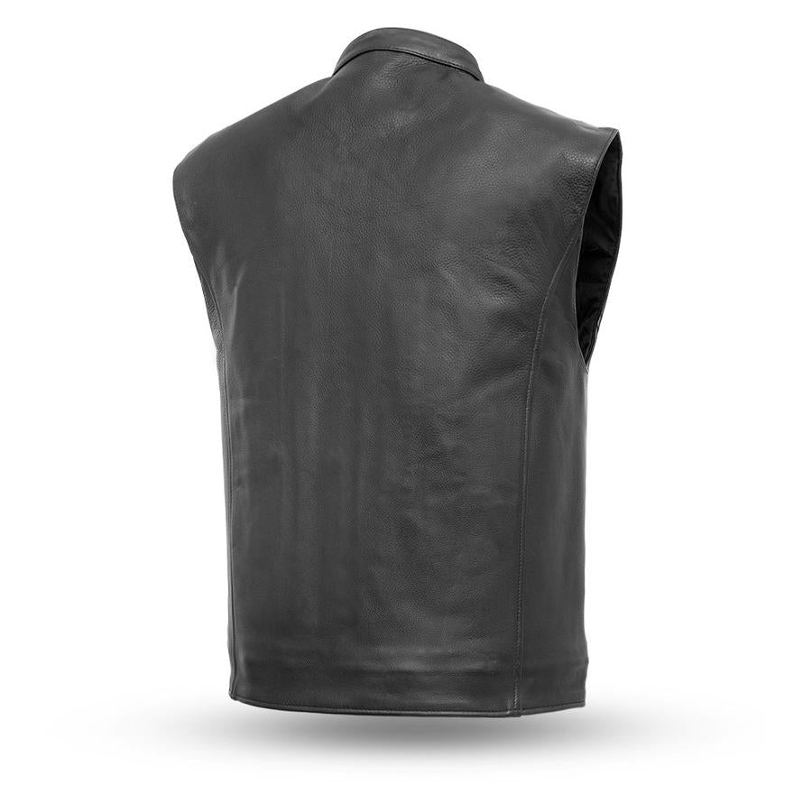 First Manufacturing FIM656CSL Men's ‘The Club House’ Black Motorcycle Leather Vest