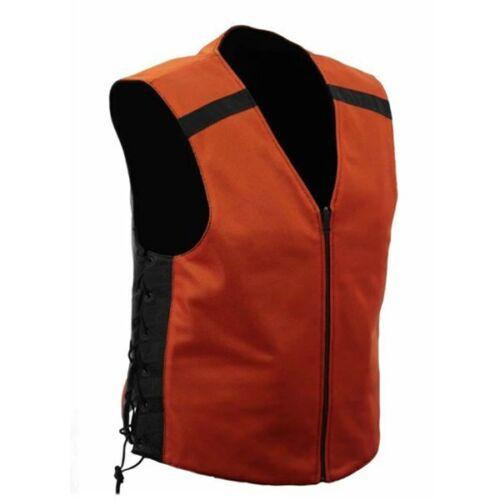 First Manufacturing FIM675CSL Men’s Leather Reversable Motorcycle Vest