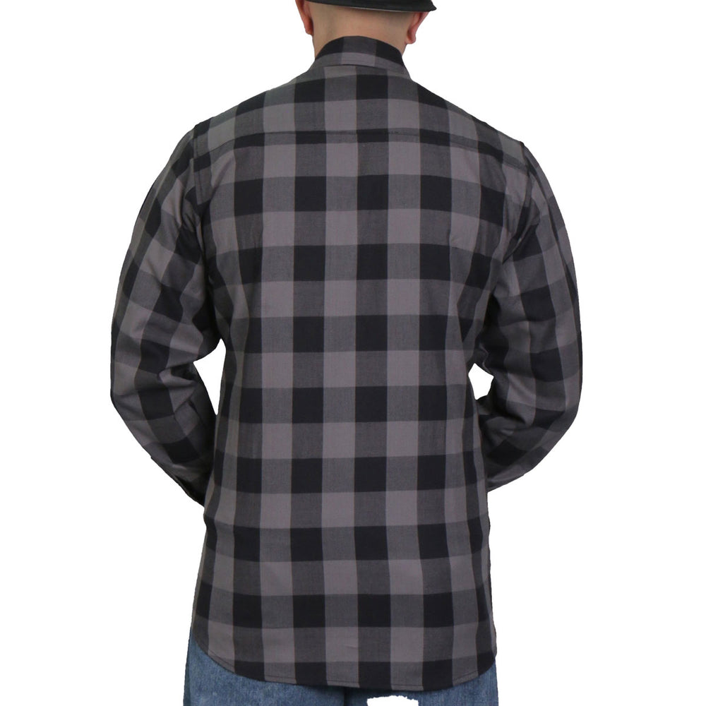 Hot Leathers FLM2001 Men's Black and Gray Long Sleeve Flannel Shirt