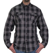 Hot Leathers FLM2001 Men's Black and Gray Long Sleeve Flannel Shirt