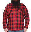 Hot Leathers FLM2002 Men's Black and Red Long Sleeve Flannel Shirt