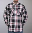 Hot Leathers FLM2003 Men's Black White and Red Long Sleeve Flannel Shirt