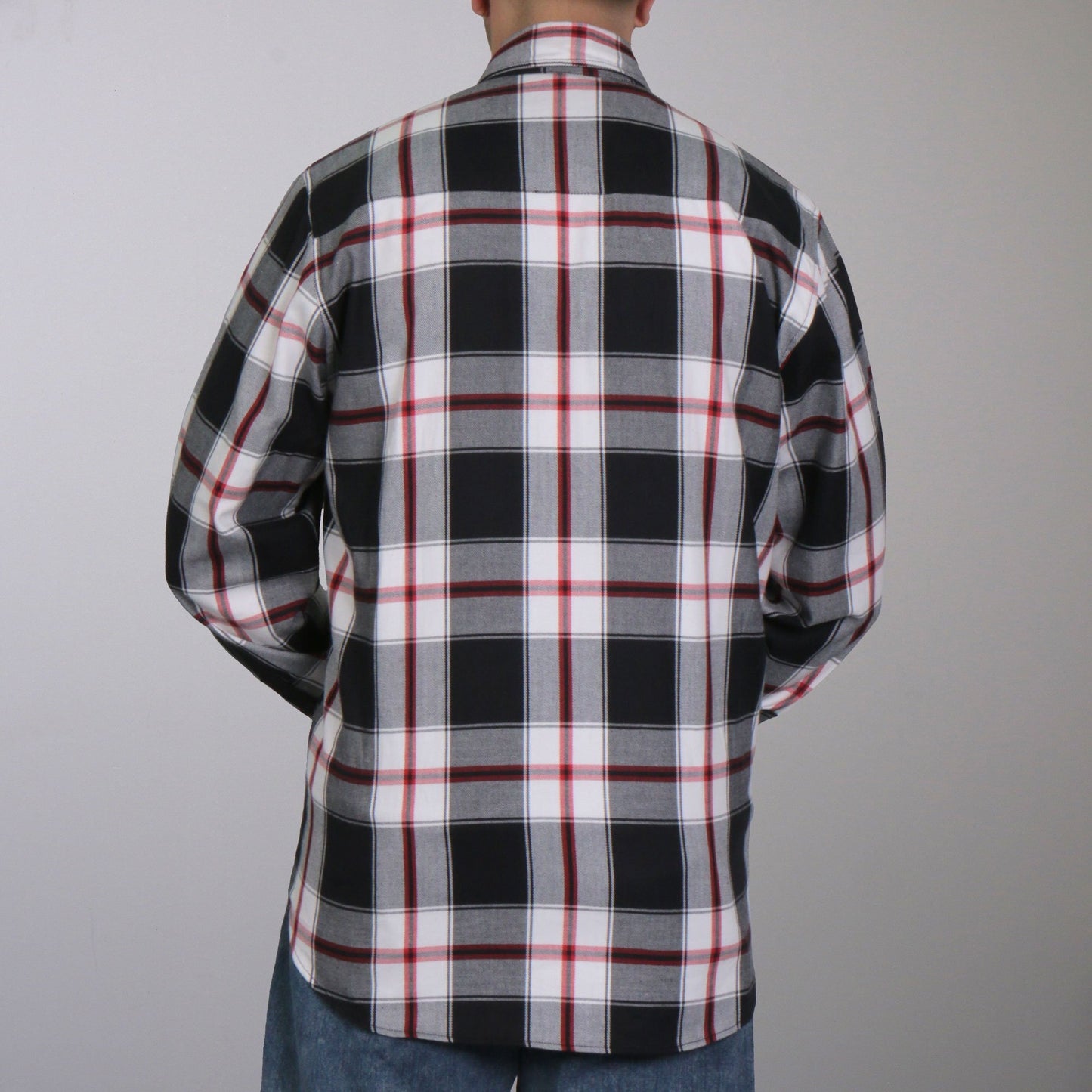 Hot Leathers FLM2003 Men's Black White and Red Long Sleeve Flannel Shirt