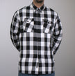 Hot Leathers FLM2004 Men's Black and White Long Sleeve Flannel Shirt