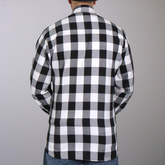 Hot Leathers FLM2004 Men's Black and White Long Sleeve Flannel Shirt